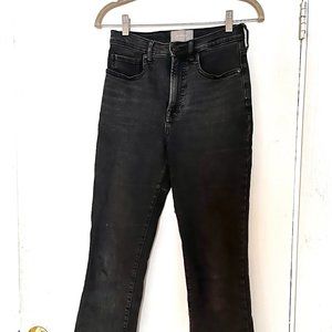 Everlane High Rise Kick Crop Denim Jeans - Washed Black - Size 27